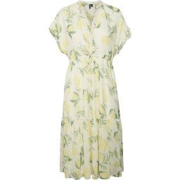 Vero Moda Maat S VMKAYA SS V-NECK CALF DRESS WVN GA Dames Jurk