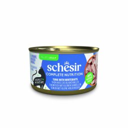6x85g Tonijn met witte vis Schesir Complete Voeding filet in gelei kattenvoer in gelei Natvoer voor katten