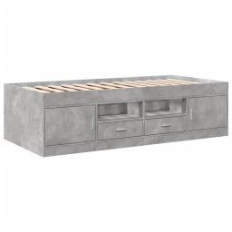 vidaXL Slaapbank met lades zonder matras 90x200 cm betongrijs