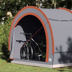 vidaXL Fietstent met dak Grijs en Oranje 256 x 222 x 182 cm taft