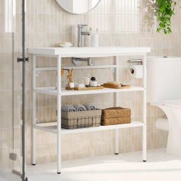 vidaXL Wastafelframe 79x38x83 cm ijzer wit