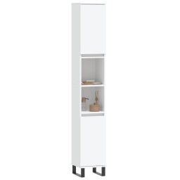vidaXL Badkamerkast 30x30x190 cm bewerkt hout wit