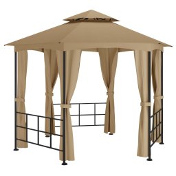 vidaXL Prieel met zijwanden 3,1x2,7 m taupe