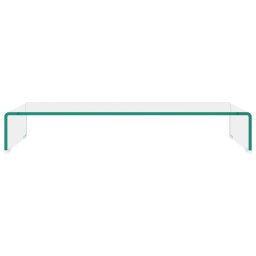 vidaXL Tv-meubel/monitorverhoger transparant 80x30x13 cm glas