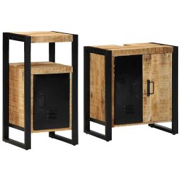 vidaXL Badkamermeubelset 2 st Bruin en zwart 55 x 35 x 60 cm