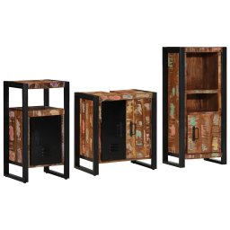 vidaXL Badkamermeubelset 3 st Multikleur en Zwart