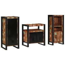 vidaXL Badkamermeubelset 3 st Multikleur en Zwart