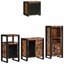 vidaXL Badkamermeubelset 4 st Multikleur en Zwart 55 x 35 x 60 cm