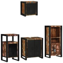 vidaXL Badkamermeubelset 4 st Multikleur en Zwart