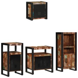 vidaXL Badkamermeubelset 4 st Multikleur en Zwart 55 x 35 x 60 cm