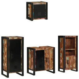 vidaXL Badkamermeubelset 4 st Multikleur en Zwart 40 x 35 x 90 cm