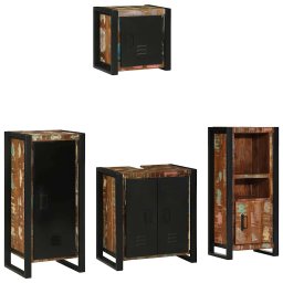 vidaXL Badkamermeubelset 4 st Multikleur en Zwart 40 x 35 x 90 cm