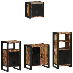 vidaXL Badkamermeubelset 4 st Multikleur en Zwart
