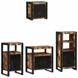vidaXL Badkamermeubelset 4 st Multikleur en Zwart 55 x 35 x 60 cm