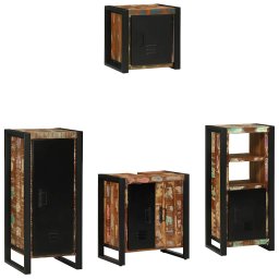 vidaXL Badkamermeubelset 4 st Multikleur en Zwart