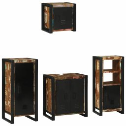 vidaXL Badkamermeubelset 4 st Multikleur en Zwart 40 x 35 x 90 cm