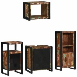 vidaXL Badkamermeubelset 4 st Multikleur en Zwart