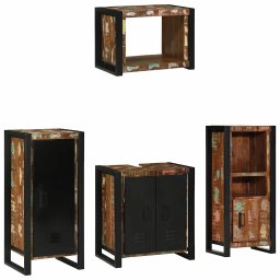 vidaXL Badkamermeubelset 4 st Multikleur en Zwart 40 x 35 x 90 cm