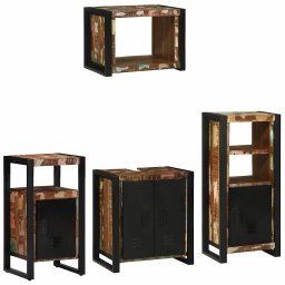vidaXL Badkamermeubelset 4 st Multikleur en Zwart 55 x 35 x 60 cm