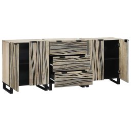 vidaXL Dressoir set 3 st Wit 180 x 33 x 75 cm Massief Mango Hout