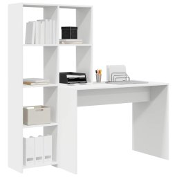 vidaXL Bureau Wit 138,5 x 55 x 143 cm Bewerkt hout