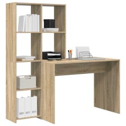 vidaXL Bureau Sonoma Eiken 138,5 x 55 x 143 cm Bewerkt hout