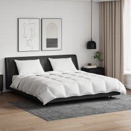 vidaXL Dekbed Set met kussen 3 st Wit Donsveertjes