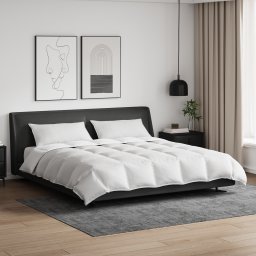 vidaXL Dekbed Set met kussen 3 st Wit Donsveertjes