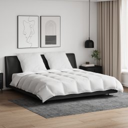 vidaXL Dekbed Set met kussen 3 st Wit Donsveertjes