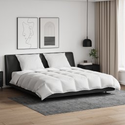 vidaXL Dekbed Set met kussen 3 st Wit Donsveertjes