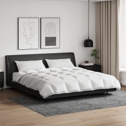 vidaXL Dekbed Set met kussen 3 st Wit Donsveertjes