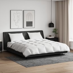 vidaXL Dekbed Set met kussen 3 st Wit Donsveertjes