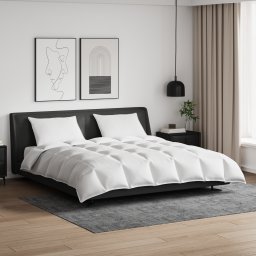 vidaXL Dekbed Set met kussen 3 st Wit Donsveertjes