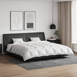 vidaXL Dekbed Set met kussen 3 st Wit Donsveertjes