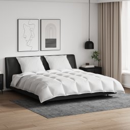 vidaXL Dekbed Set met kussen 3 st Wit Donsveertjes
