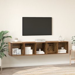 vidaXL TV-kast set 2 st Oud Hout Bewerkt hout