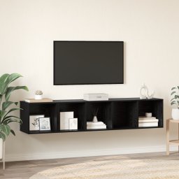 vidaXL TV-kast set 2 st Zwart Eiken Bewerkt hout