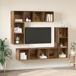 vidaXL Tv-meubelset 4 st Oudhout Bewerkt hout