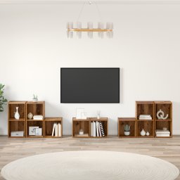 vidaXL TV-kast set 8 st Oud Hout Bewerkt hout