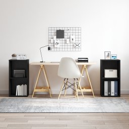 vidaXL Tv-meubelset 2 st Zwart Eiken Bewerkt hout