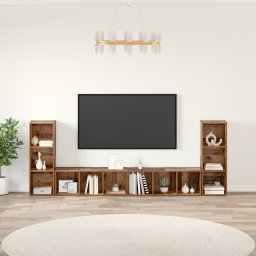 vidaXL Tv-meubelset 4 st Oud Hout Bewerkt hout