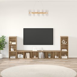 vidaXL Tv-meubelset 4 st Artisan Eiken Bewerkt hout