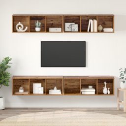 vidaXL Tv-meubelset 4 st Oud Hout Bewerkt hout