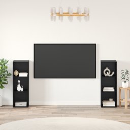 vidaXL Tv-meubelset 2 st Zwart Eiken Bewerkt hout