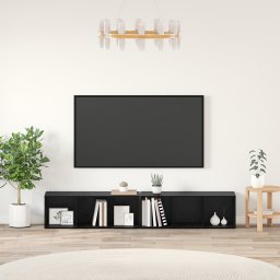 vidaXL Tv-meubelset 2 st Zwart Eiken Bewerkt hout