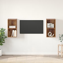 vidaXL Tv-meubelset 2 st Oud Hout Bewerkt hout