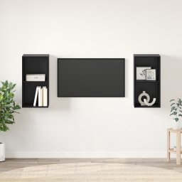 vidaXL Tv-meubelset 2 st Zwart Eiken Bewerkt hout