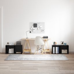 vidaXL Tv-meubelset 2 st Zwart Eiken Bewerkt hout