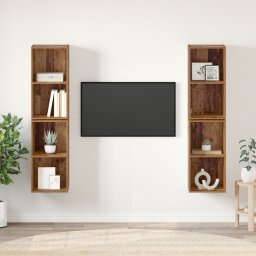 vidaXL Tv-meubelset 4 st Oud Hout Bewerkt hout
