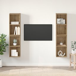 vidaXL Tv-meubelset 4 st Artisan Eiken Bewerkt hout